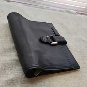 KENNETH COLE ELEGANT BLACK LEATHER MEN'S JOURNAL